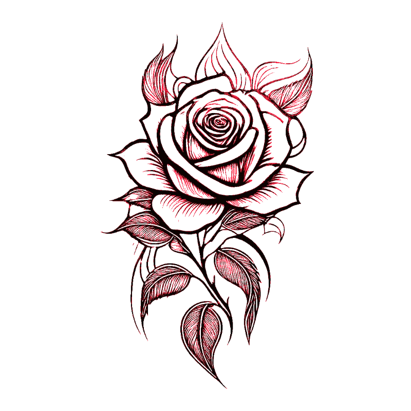 Elegant Rose Tattoo Art - tattoo-stencil-maker stencil