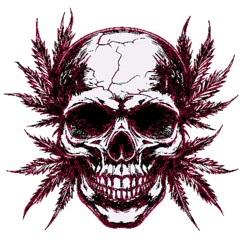 Skull & Leaf Fusion Art — photo-to-stencil stencil