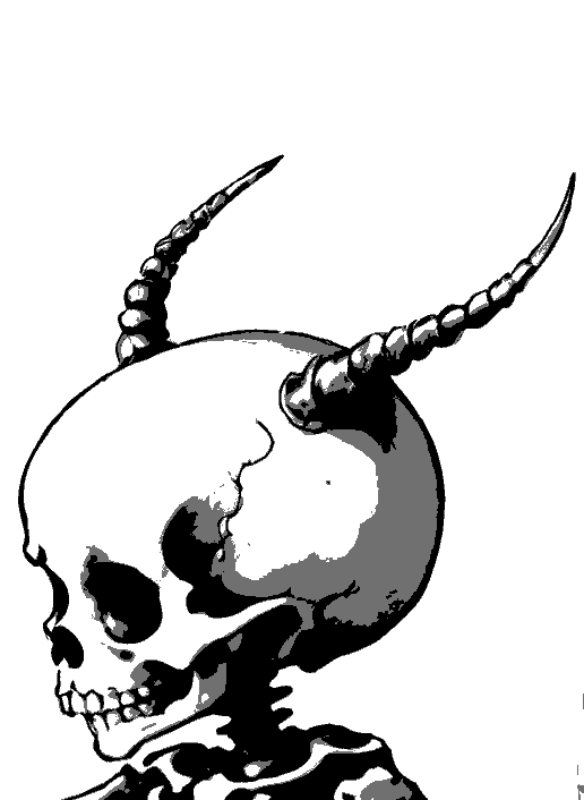 Horned Skull Art Design