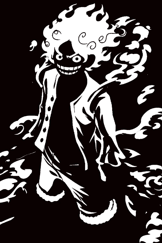 Mystical Fire Warrior — one-piece-stencil-maker stencil