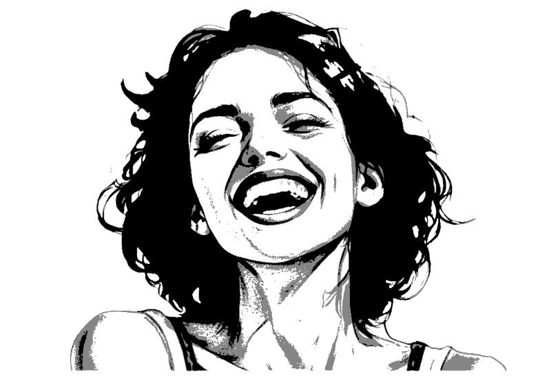 Joyful Laughter Portrait — circuit-stencil-maker stencil
