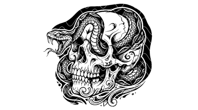 Skulls & Dark Art stencil example