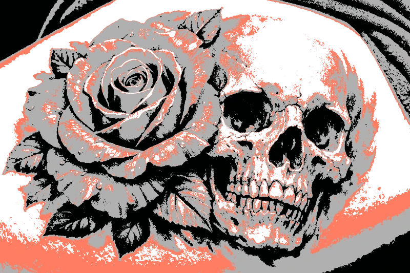 Skulls & Dark Art stencil example