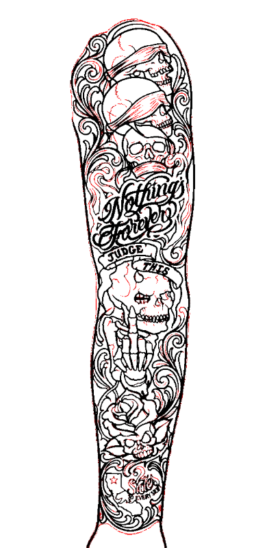 Skulls & Dark Art stencil example