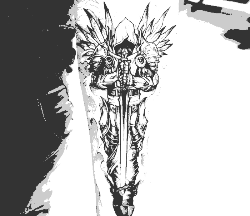 Dark Angel Sword Tattoo — stencil-maker-hindi stencil