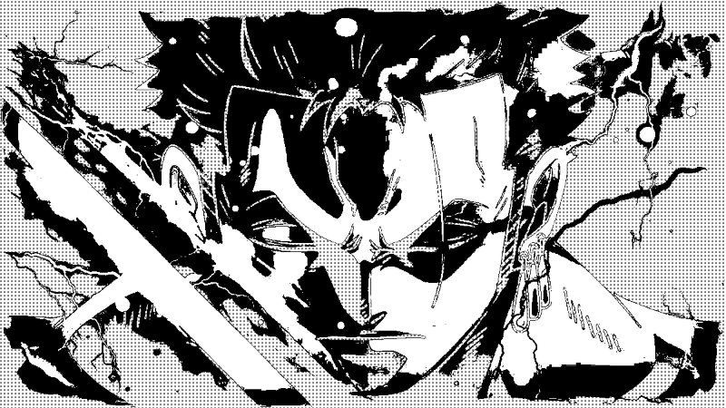 Zoro's Intense Focus - dragon-ball-z-stencil-maker stencil