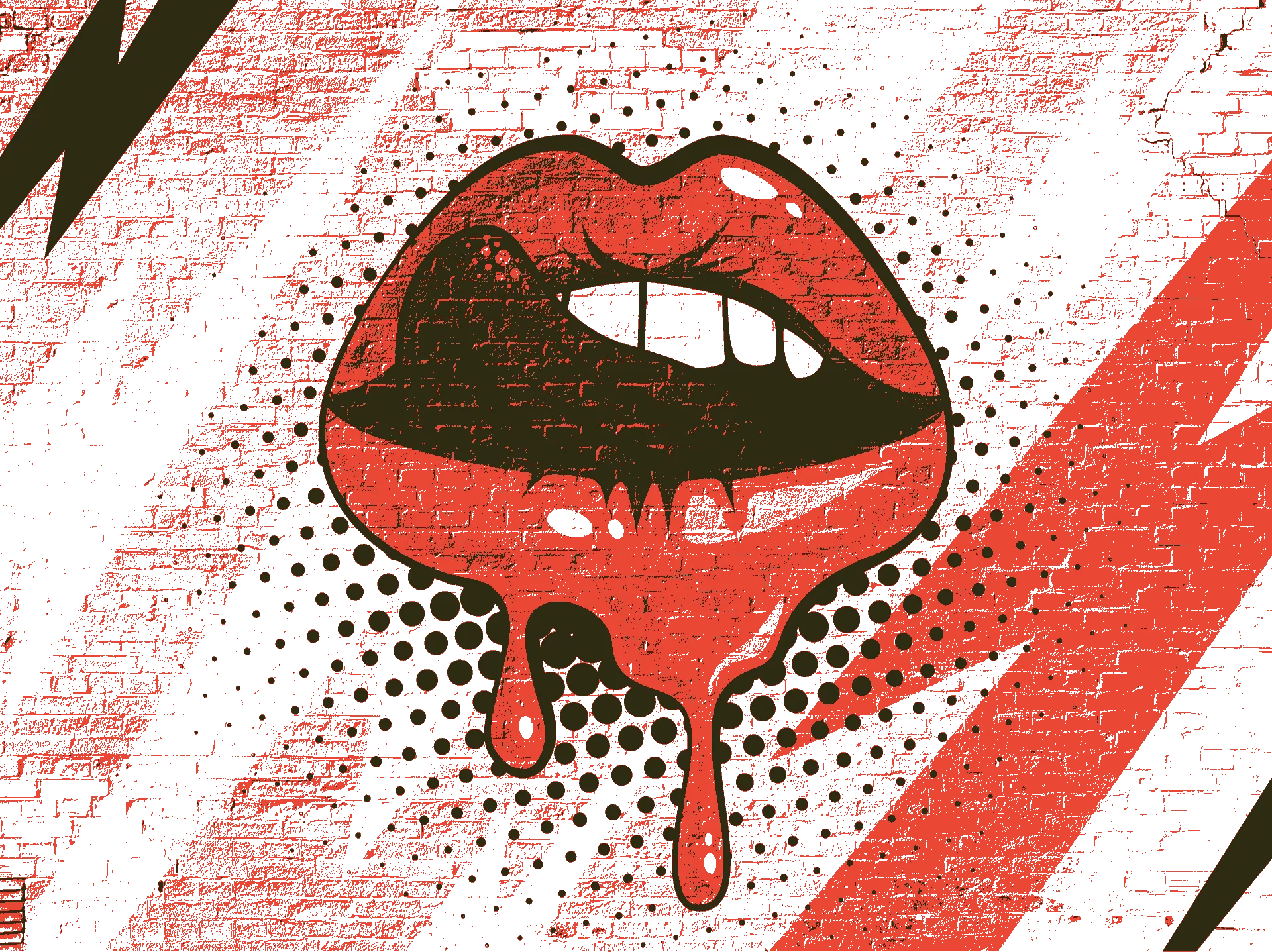 Pop Art Dripping Lips - brandalism-stencil-maker stencil