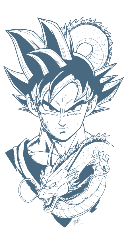Goku and Shenron Illustration - dragon-ball-z-stencil-maker stencil