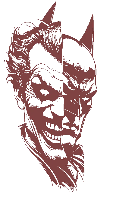 Joker and Batman Split - marvel-stencil-maker stencil