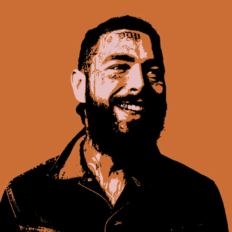 Post Malone Portrait - realistic-stencil-maker stencil