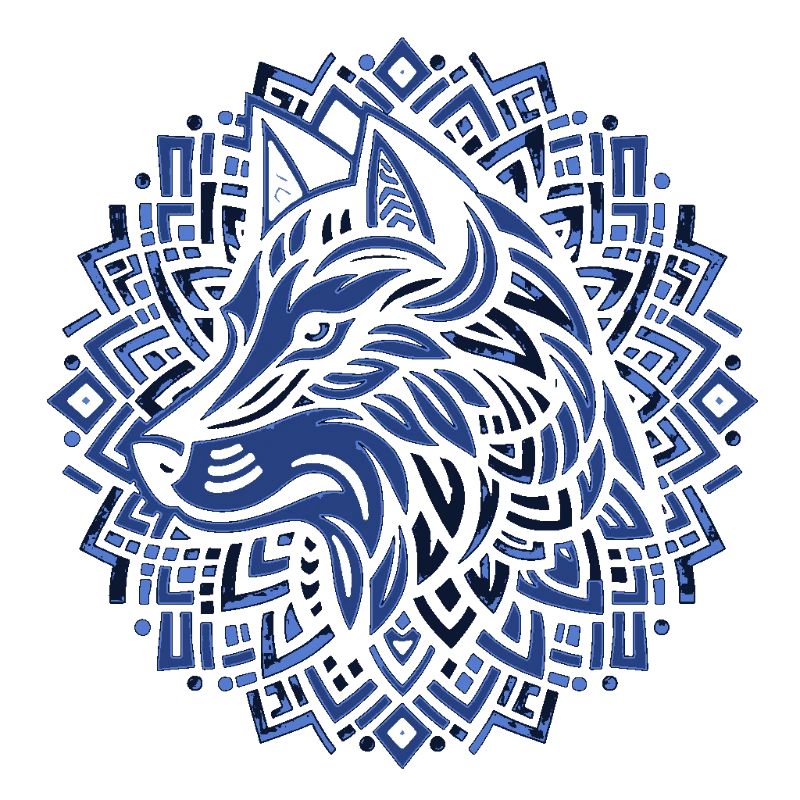 Geometric Wolf Mandala