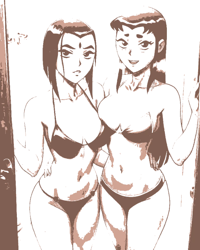 Raven and Starfire Art - demon-slayer-stencil-maker stencil