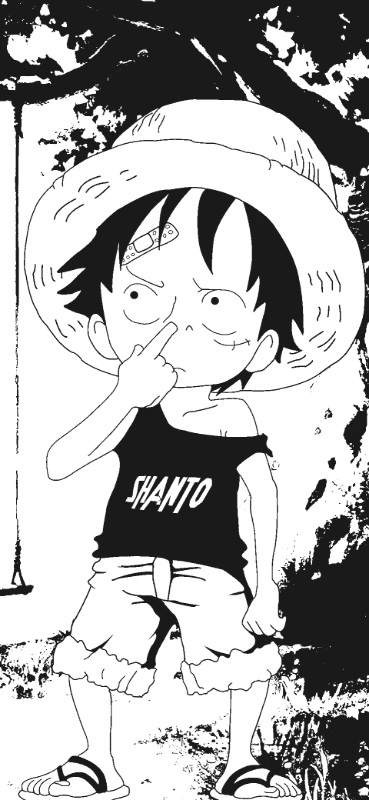 Monkey D. Luffy Picking Nose - one-piece-stencil-maker stencil