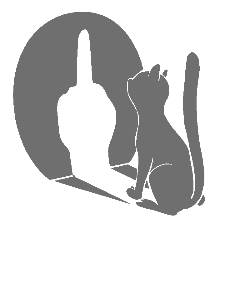 Cat and Middle Finger Silhouet