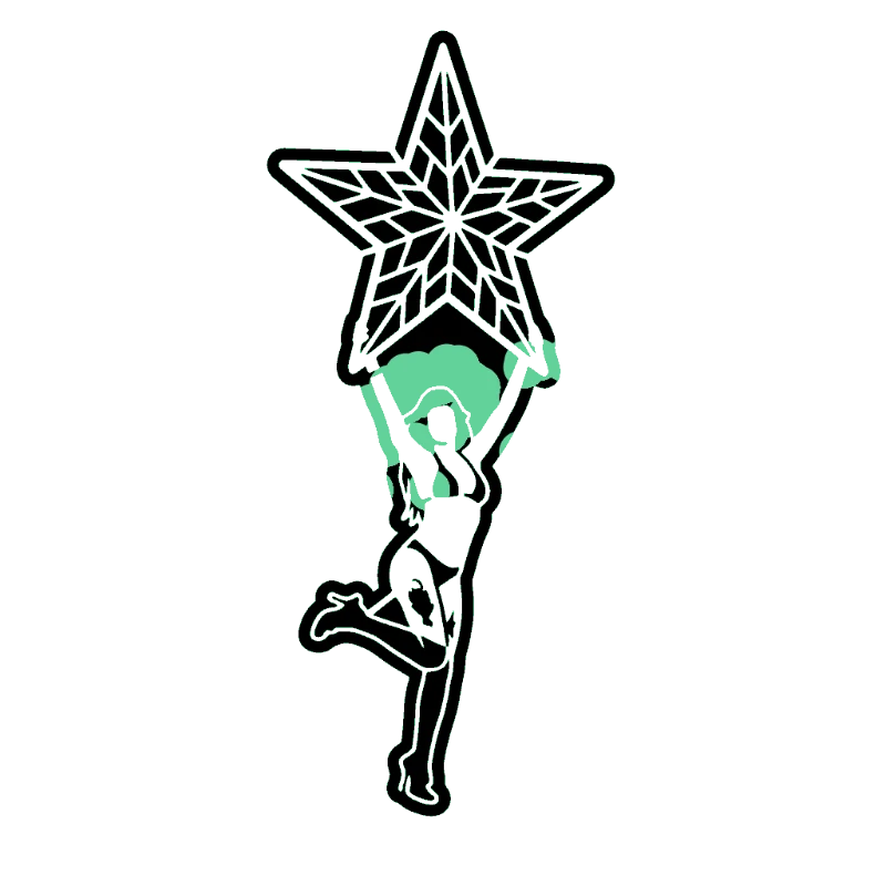 Star Holding Woman Silhouette - black-and-white-stencil-maker stencil