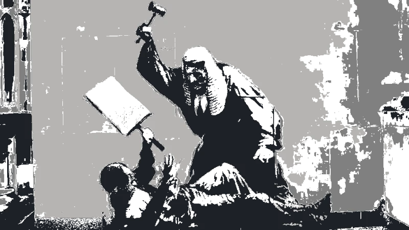 Banksy Judge Mural - banksy-stencil-maker stencil