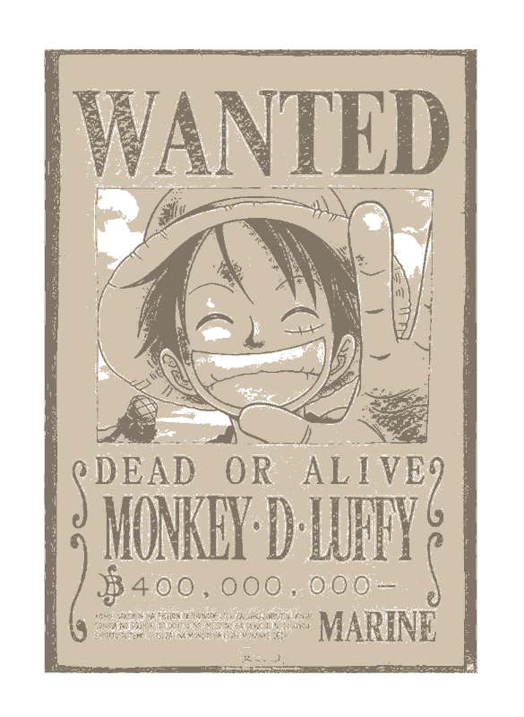 Monkey D. Luffy Wanted - one-piece-stencil-maker stencil