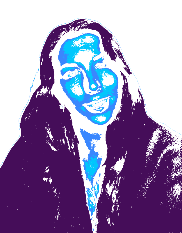 Smiling Woman Portrait - black-and-white-stencil-maker stencil