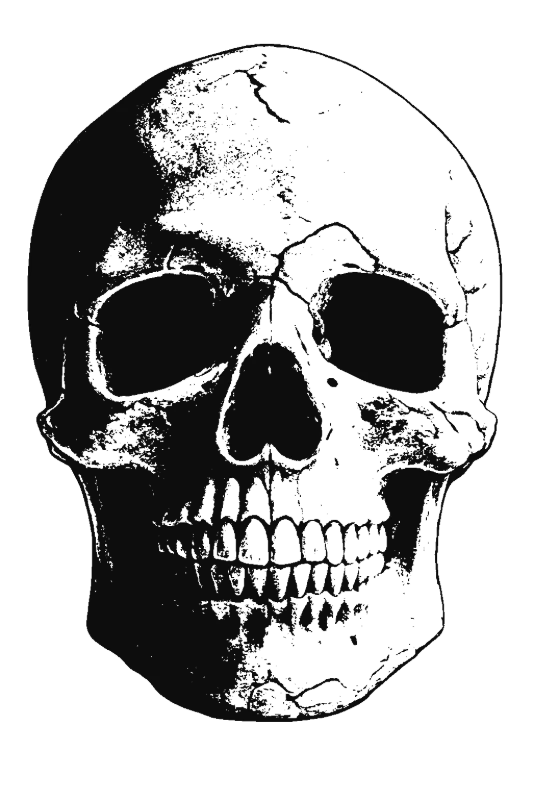 Skulls & Dark Art stencil example