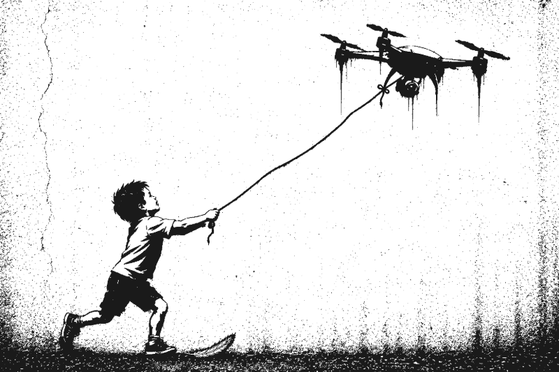 Banksy Drone Graffiti - banksy-stencil-maker stencil