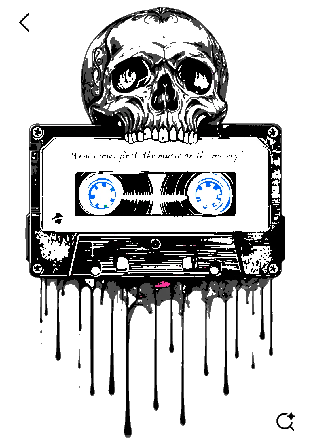 Skull and Cassette Art