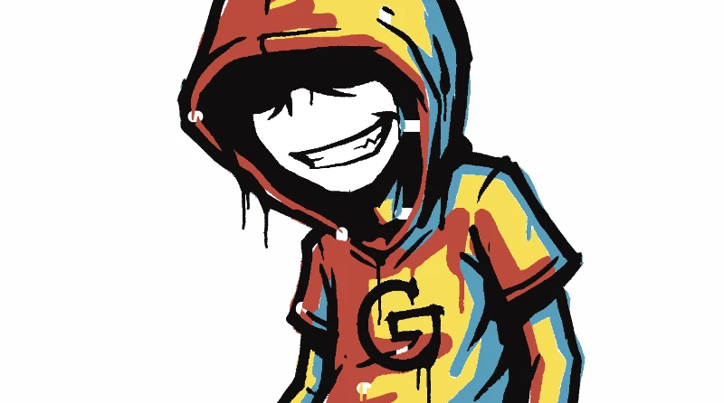 Hooded Boy Graffiti