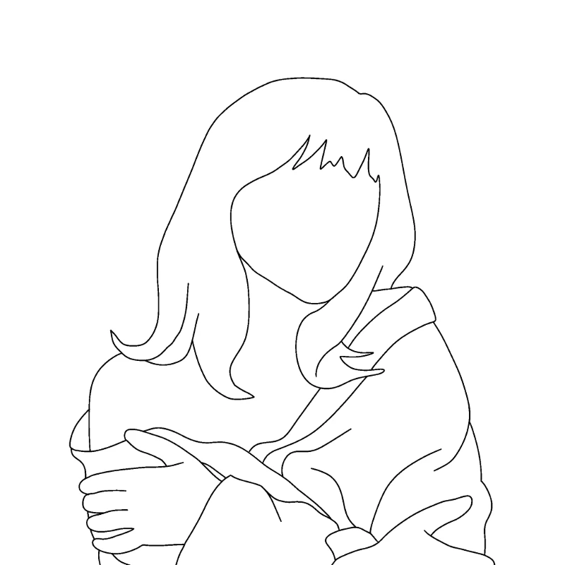 Woman Line Art Portrait - silhouette-stencil-maker stencil