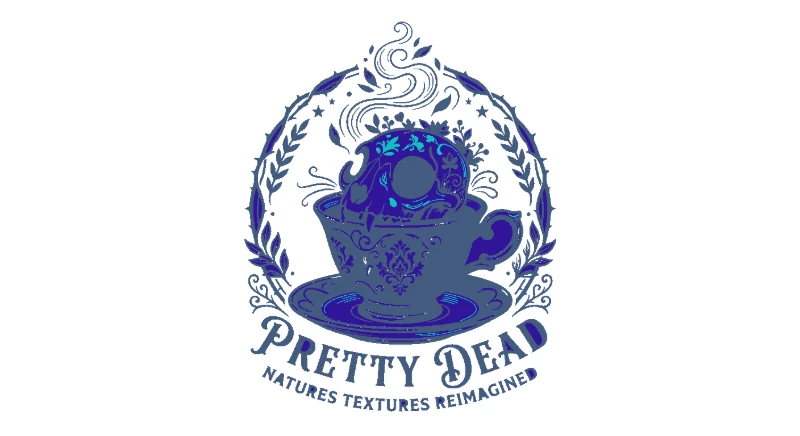 Pretty Dead Skull Teacup - metal-stencil-maker stencil