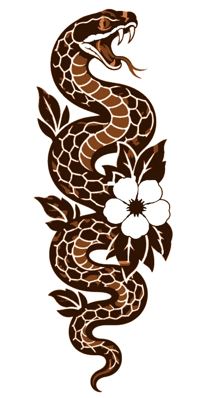 Traditional Snake & Flower