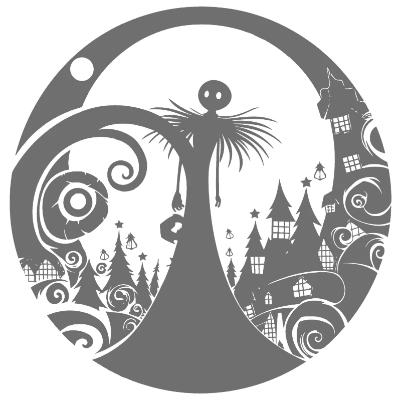Jack Skellington Silhouette - halloween-stencil-maker stencil